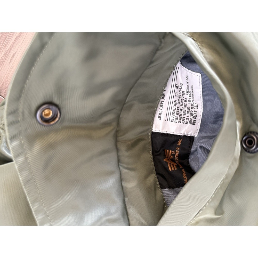 alpha industries‎ flight jacket ma 1 sage Green Size MT - Picture 5 of 8